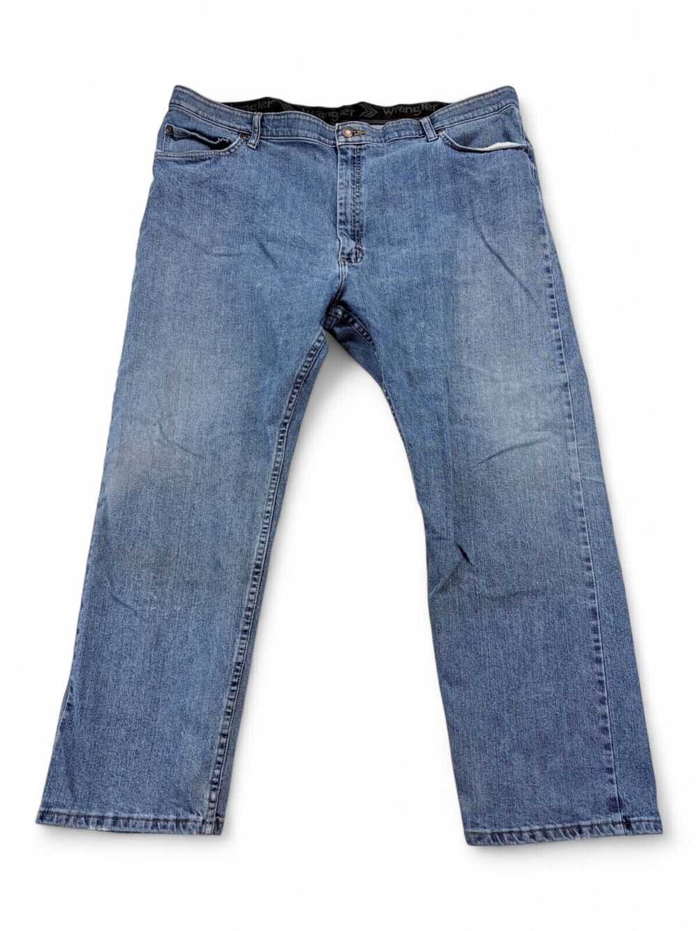 Wrangler Mens Straight Jeans Big & Tall 42x30 Light Wash Blue 96CFWLW